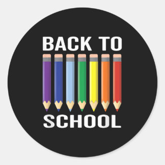 Zurück zur Schule farbige Pencils Markers School S Runder Aufkleber