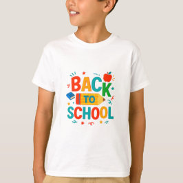 Zurück zur Schule" Farbiger Stift & Apple Grafik T-Shirt