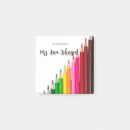 Zurück zur Schule Farbstifte fügen Namen Klasse Ja Post-it Klebezettel