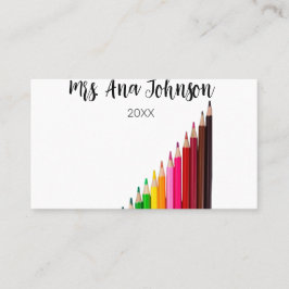 Zurück zur Schule Farbstifte fügen Namen Klasse Ja Visitenkarte