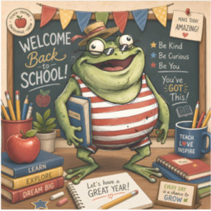 Zurück zur Schule Frosch PNG, Lehrer Klassenzimmer Aufkleber