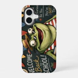 Zurück zur Schule Frosch PNG, Lehrer Klassenzimmer iPhone 16 Hülle
