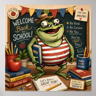Zurück zur Schule Frosch PNG, Lehrer Klassenzimmer Poster