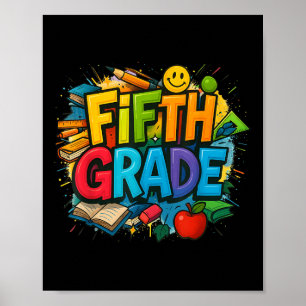 Zurück zur Schule Fünfte Klasse Team glücklich ers Poster