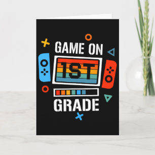 Zurück zur Schule Game On 1. Klasse Lustiger Gamer Karte