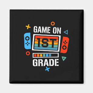 Zurück zur Schule Game On 1. Klasse Lustiger Gamer Magnet
