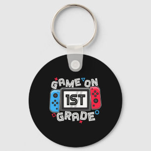 Zurück zur Schule Game On 1. Klasse Spaß Gamer Kin Schlüsselanhänger