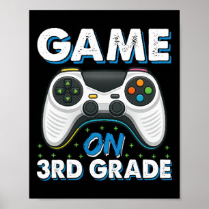 Zurück zur Schule Game On 3. Klasse Lustiger Gamer Poster