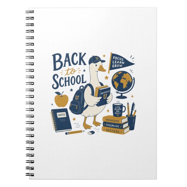Zurück zur Schule Gans College Notizblock (Vorderseite)
