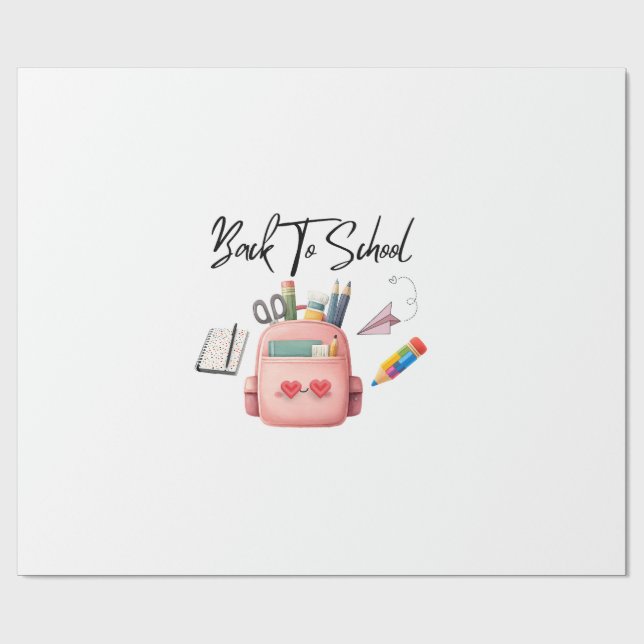 Zurück zur Schule  Geschenkpapier (Flach)