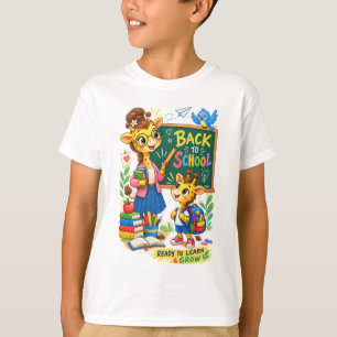 Zurück-zur-Schule-Giraffe-Illustration T-Shirt
