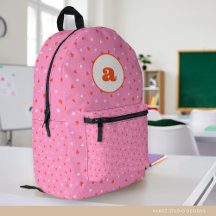 Zurück zur Schule Girl Pink Hearts Initial