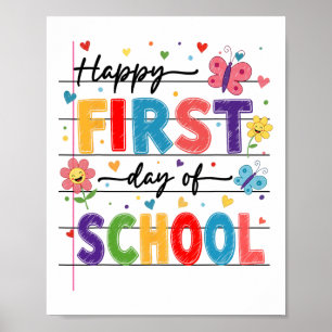Zurück zur Schule Glücklicher erster Schultag Jung Poster