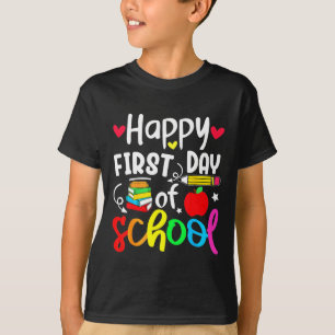 Zurück zur Schule glücklicher erster Schultag T-Shirt