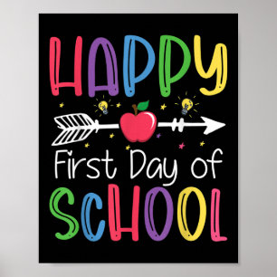 Zurück zur Schule glücklicher erster Tag der Schul Poster