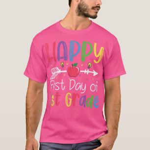 Zurück zur Schule glücklicher erster Tag des 1. T-Shirt