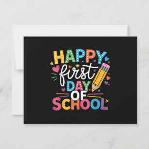 Zurück zur Schule glücklicher erster Tag des Lehre RSVP Karte