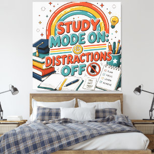 Zurück zur Schule Grafik College-Studien-Geschenk, Leinwanddruck