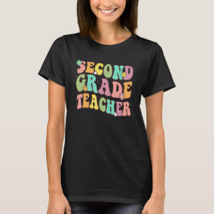 Zurück zur Schule Groovy Lehrer der zweiten Klasse T-Shirt