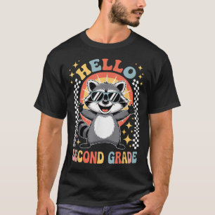 Zurück zur Schule Hallo 2. Klasse Waschbär Zweite T-Shirt