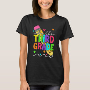 Zurück zur Schule Hallo 3. Klasse Bleistift-Teache T-Shirt