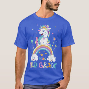 Zurück zur Schule Hallo 3. Klasse Rainbow Unicorn T-Shirt