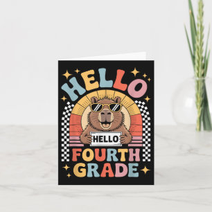 Zurück zur Schule Hallo 4. Klasse Capybara Vierte  Karte