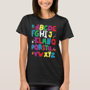 Zurück zur Schule Hallo Alphabet Vorschule Kinderg T-Shirt