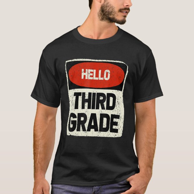 Zurück zur Schule Hallo Dritte Klasse für Kinder J T-Shirt (Vorderseite)