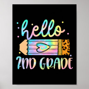Zurück zur Schule Hallo Leopard Gefärbte Krawatte Poster