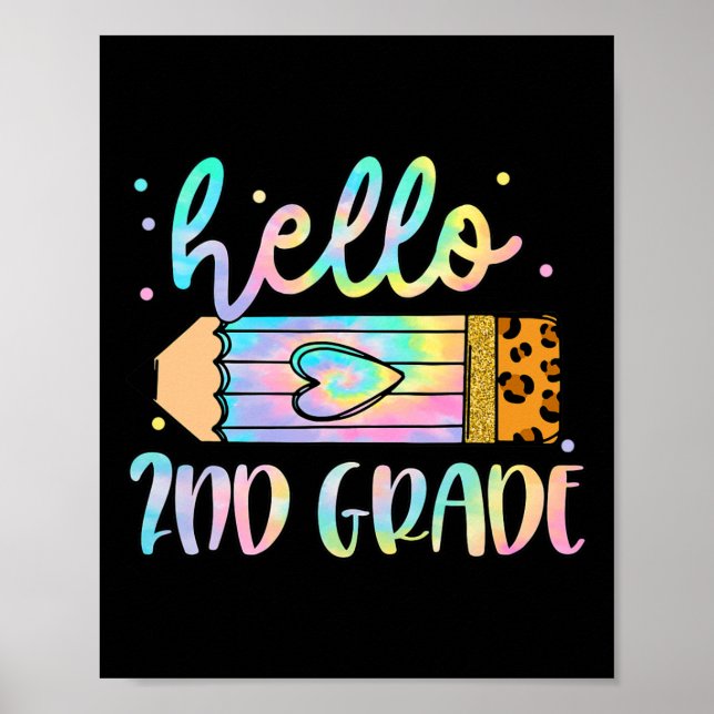 Zurück zur Schule Hallo Leopard Gefärbte Krawatte  Poster (Vorne)