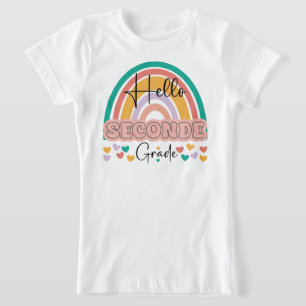 Zurück zur Schule Hallo Seconde Grade Lehrer Regen T-Shirt
