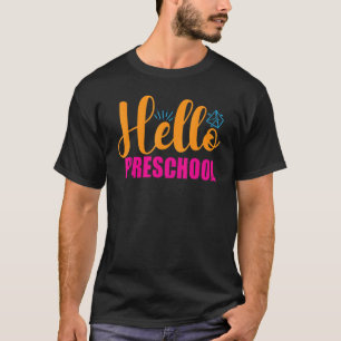 Zurück zur Schule Hallo Vorschule Kinder 1 Tag Sch T-Shirt