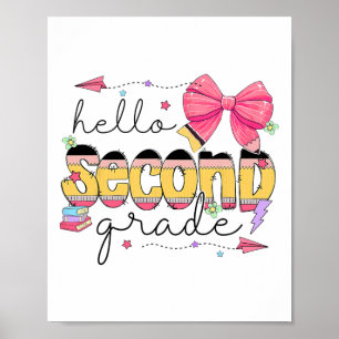 Zurück zur Schule Hallo Zweite-Klasse-Lehrerin Coq Poster