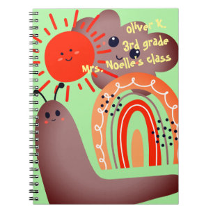 Zurück zur Schule Happy Smile Cloud Sun Snail Na Notizblock