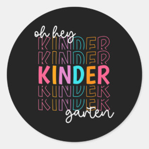 Zurück zur Schule Hey Kindergarten Lehrerinnen Runder Aufkleber