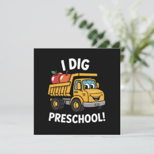 Zurück zur Schule I Dig Preschool Dump Truck Dankeskarte