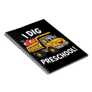 Zurück zur Schule I Dig Preschool Dump Truck Notizblock