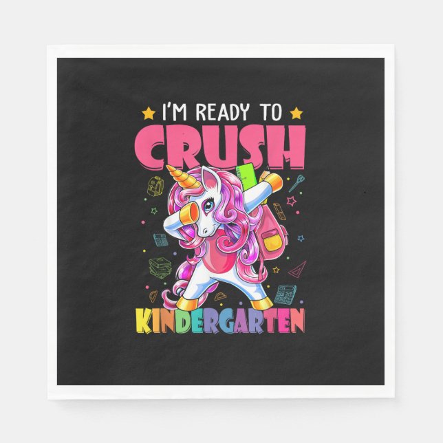 Zurück zur Schule Ich bin bereit, den Kindergarten Serviette (Vorderseite)