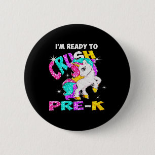 Zurück zur Schule Ich bin bereit, Pre-K Unicorn zu Button
