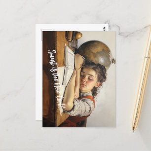 Zurück zur Schule im Stil von Norman Rockwell-Zeic Postkarte