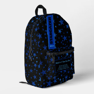 Zurück zur Schule Imitats Blue Glitzer Starnight Bedruckter Rucksack