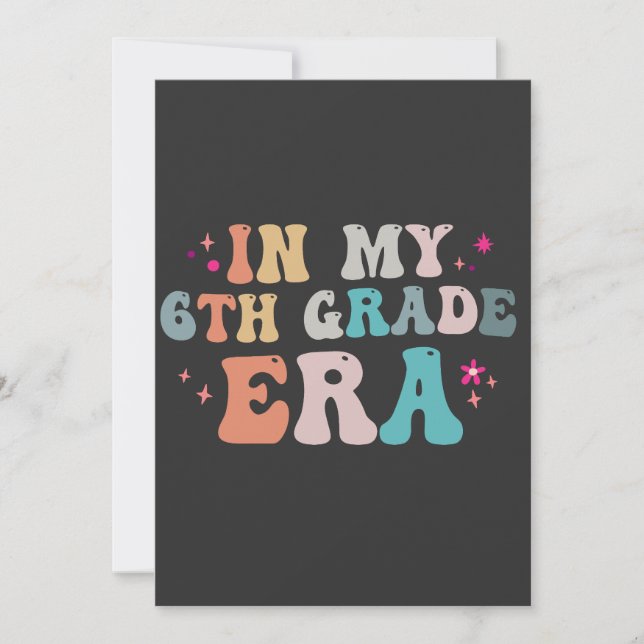 Zurück zur Schule in meinem Lehrer der 6. Klasse Einladung (Vorderseite)