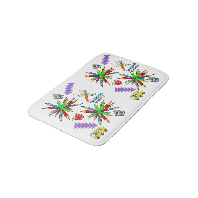 Zurück zur Schule ist Cool Dusche Mat Bad Badematte (Schrägansicht)