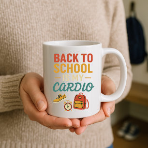 Zurück zur Schule ist meine Cardio-Tasse; lustige  Kaffeetasse