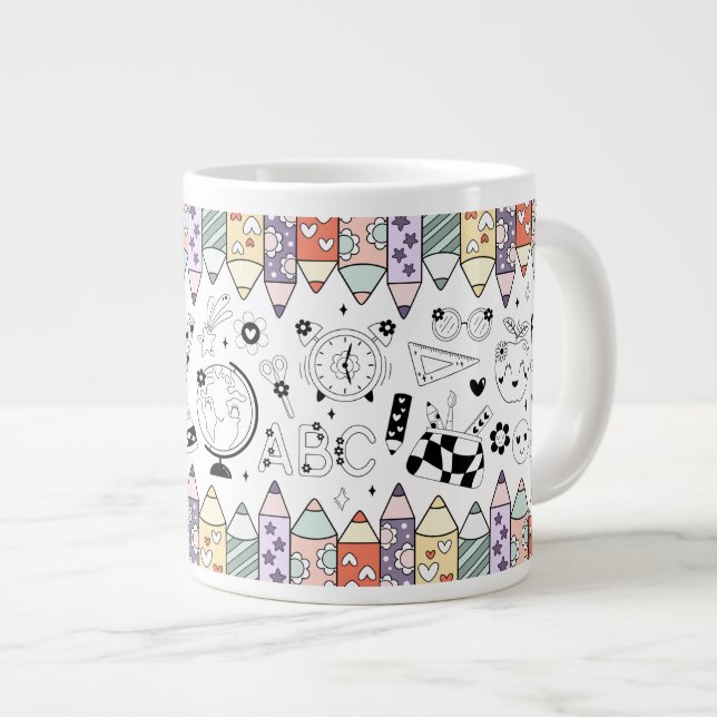 Zurück zur Schule Jumbo-Tasse (Vorderseite Rechts)