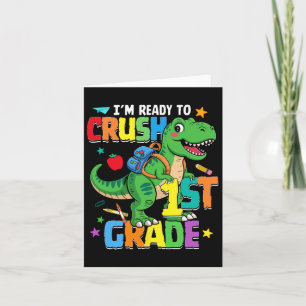 Zurück zur Schule Junge Dinosaurier bin ich bereit Karte
