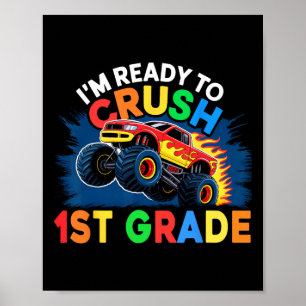 Zurück zur Schule Jungen erster Tag der 1. Klasse Poster