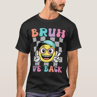 Zurück zur Schule Kariert Lächeln Gesicht Retro Br T-Shirt