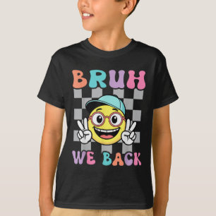 Zurück zur Schule Kariert Lächeln Gesicht Retro Br T-Shirt